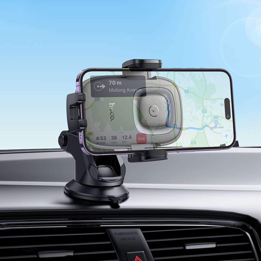 HW32 Crown Wireless Pressure Charging Car Mount (Center Console)