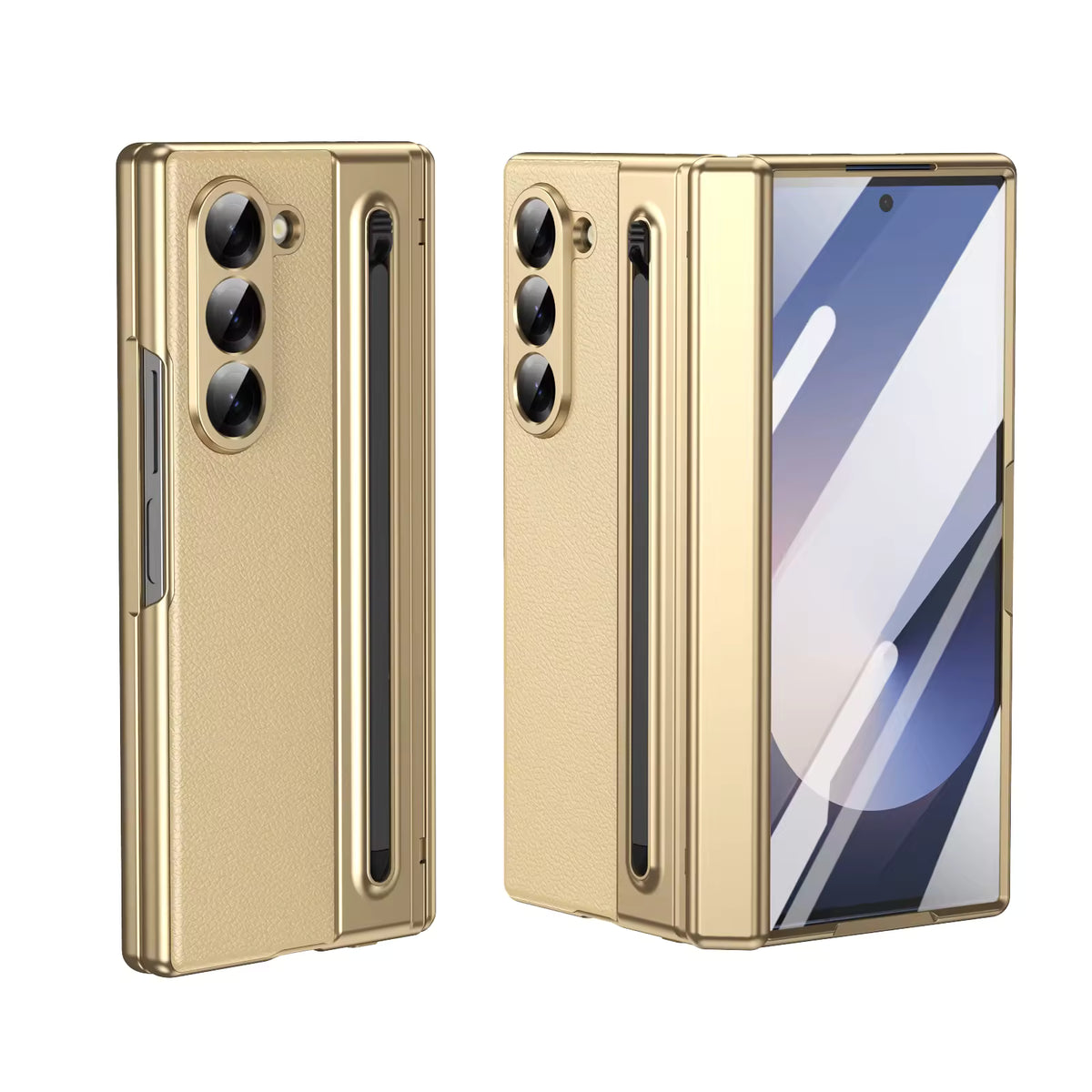 Electroplated PU leather case Galaxy Z Fold 8 Ultra – slim two-piece shell