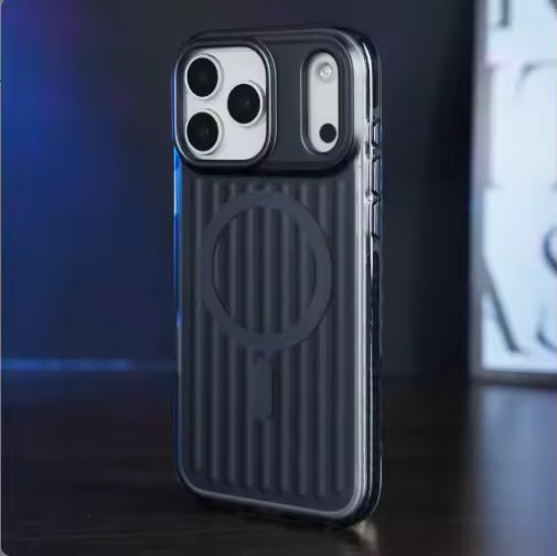 Close-up of Puloka Rimowa case showing aluminum-style texture.
