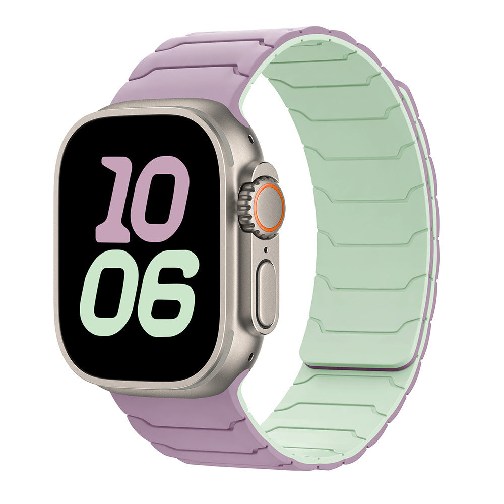 Magnetic silicone Apple Watch band – Purple