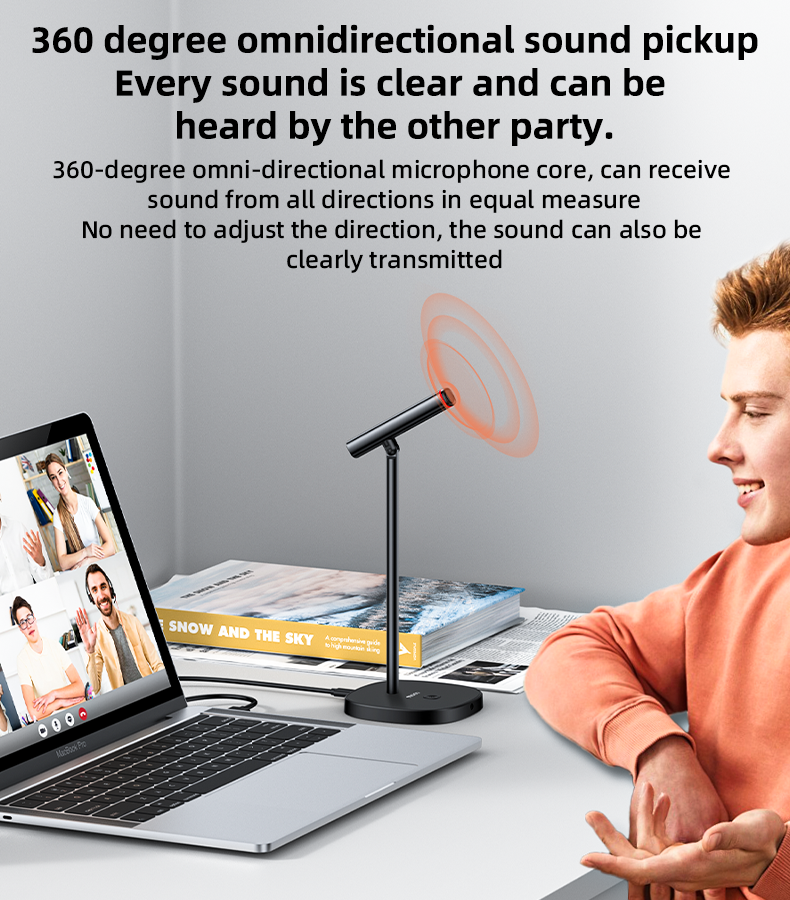 Yesido KR18 conference microphone in use on a desk