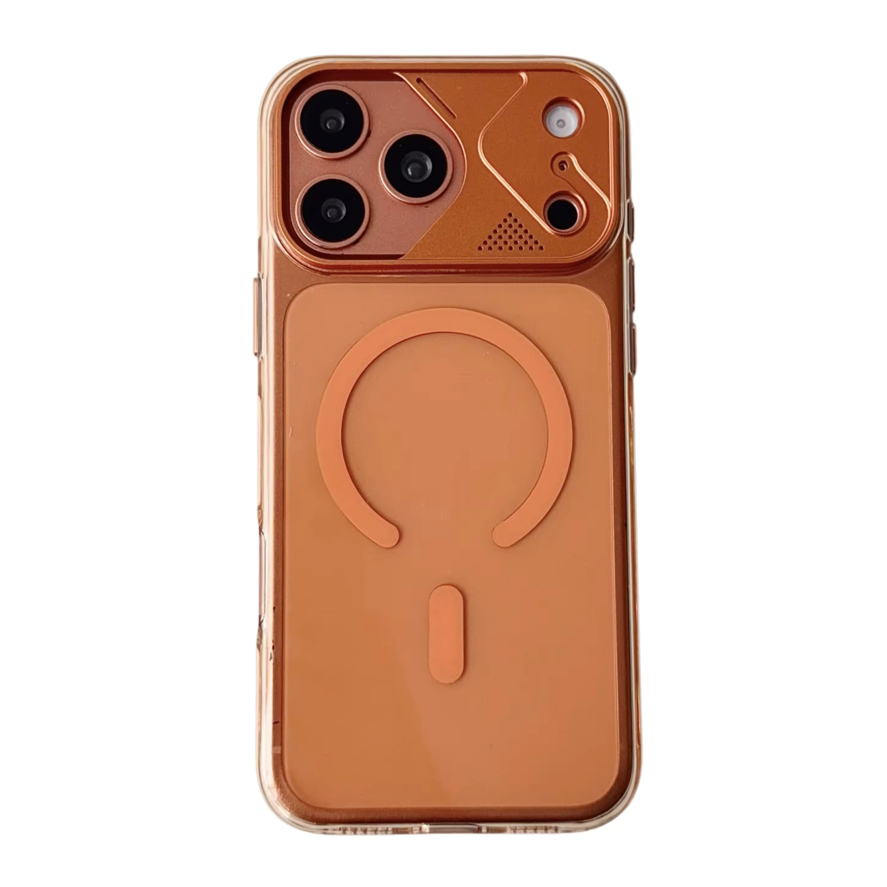 Clear PC phone case with aluminum camera lens protector