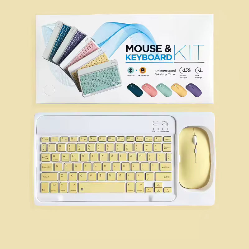 Bluetooth keyboard and mouse combo yellow