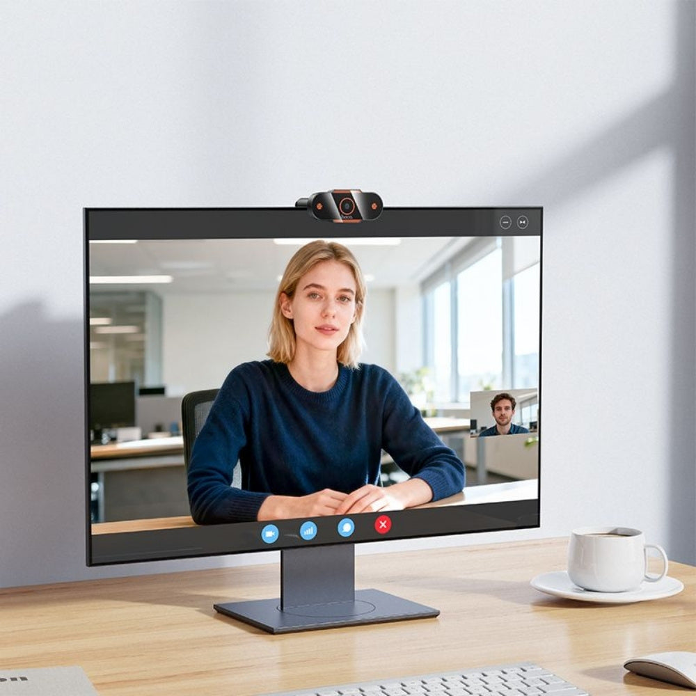HOCO D101 webcam mounted on laptop – PhoneHub Lebanon