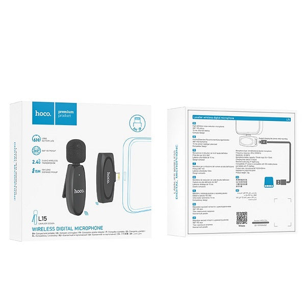 Hoco L15 Wireless Lavalier Microphone Lightning
