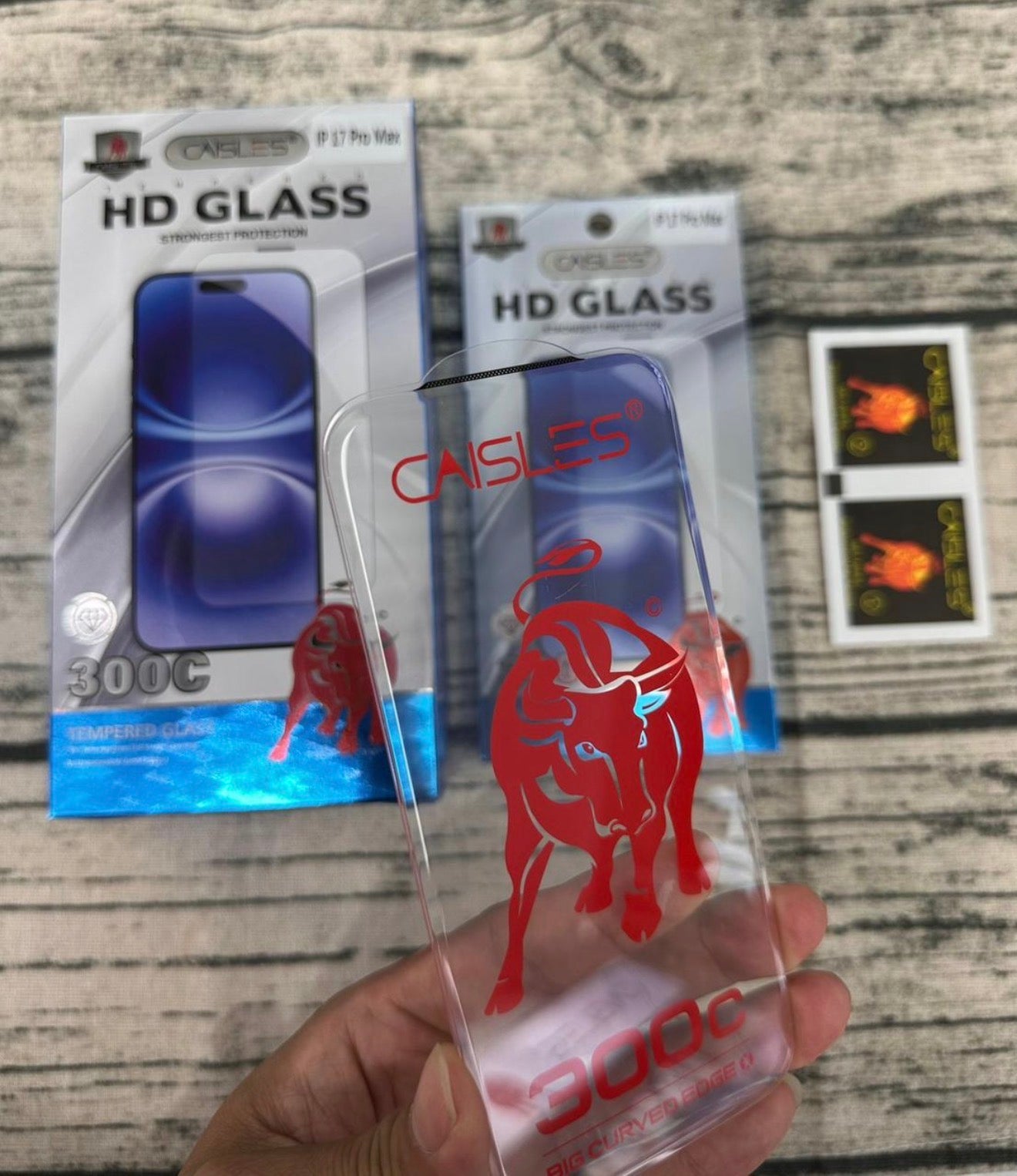 Caisless Framless Tempered Glass 300c iPhone screen protector – product view