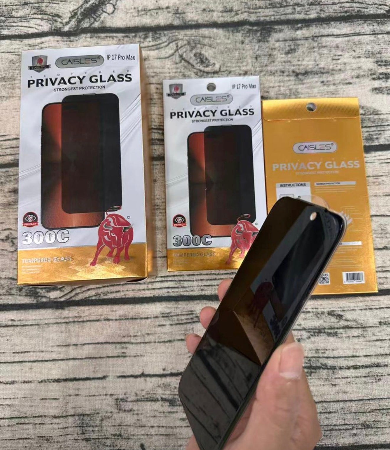 Caisless Framless Tempered Glass 300c iPhone tempered glass protector – detail view