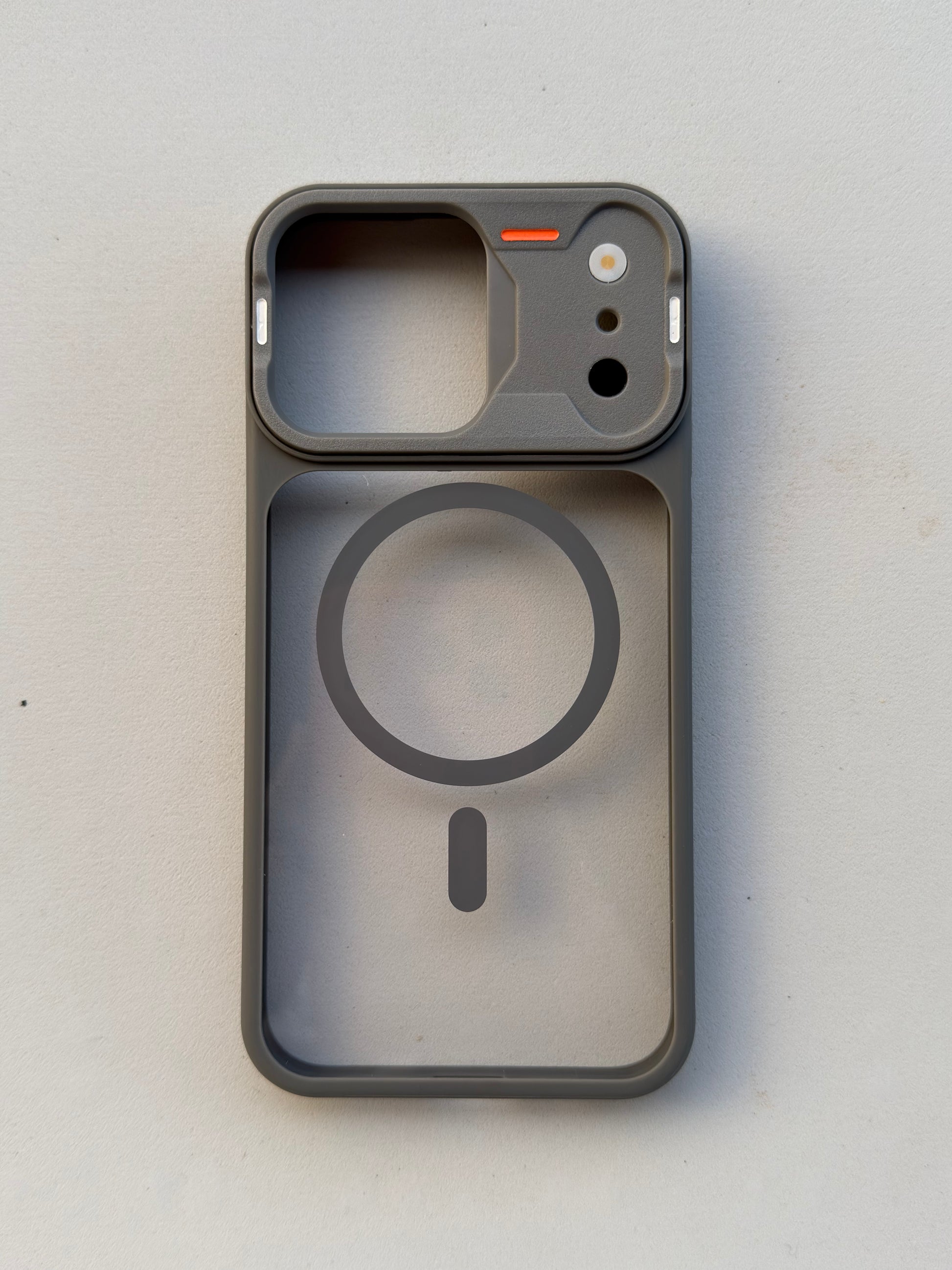 Clear shockproof iPhone case with raised camera protection
