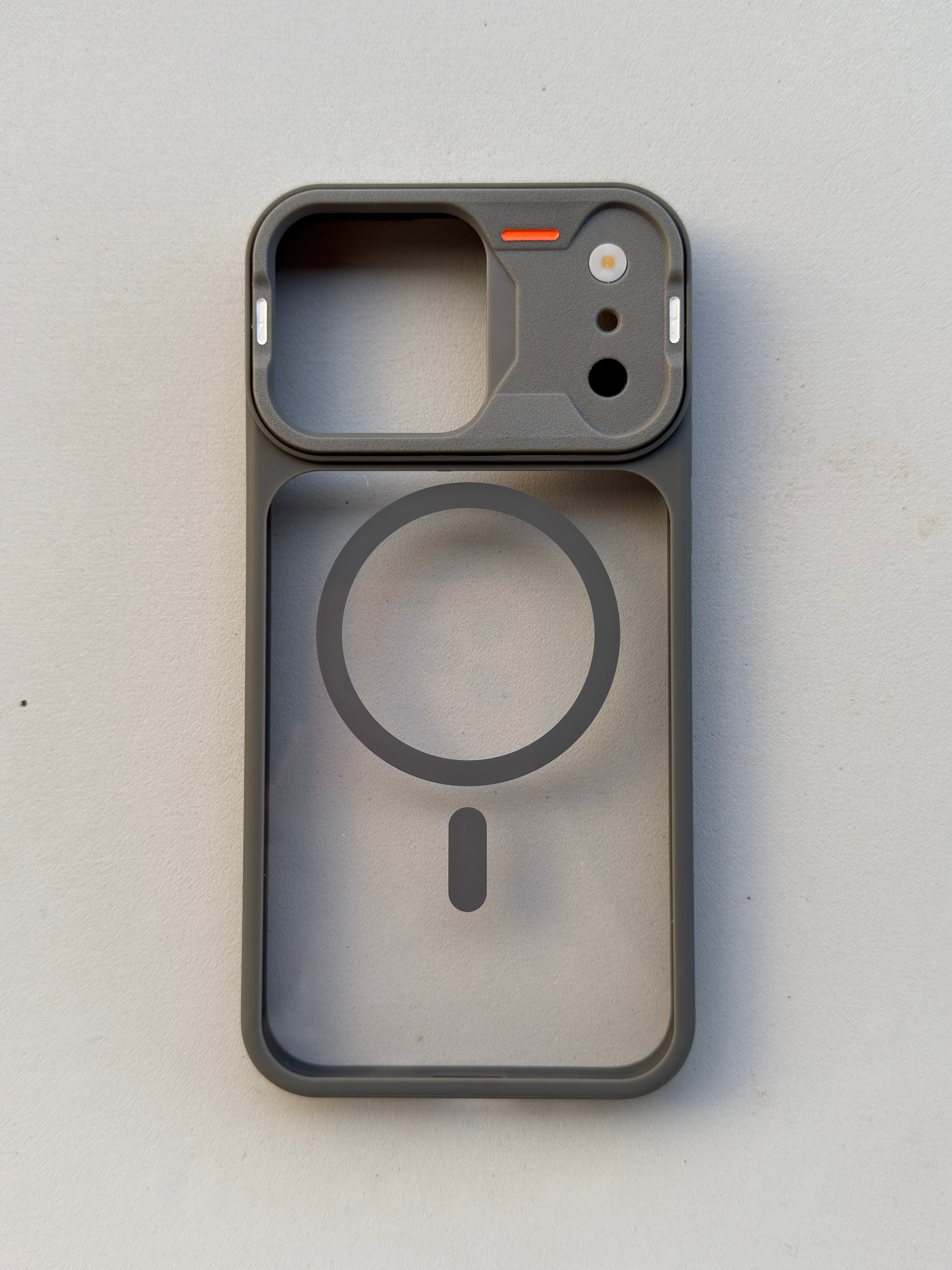 Clear shockproof iPhone case with raised camera protection
