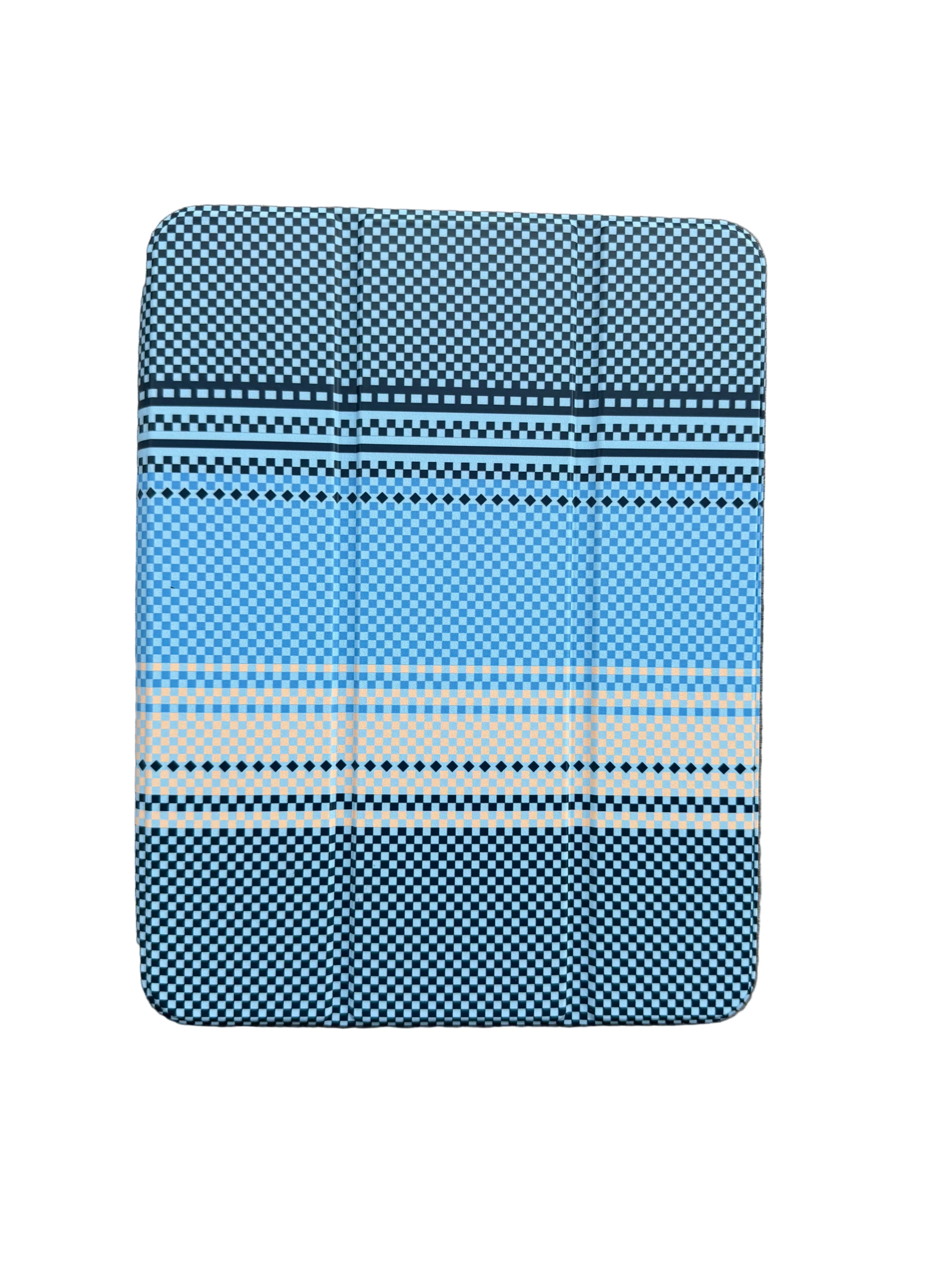 iPad flip case open showing inner stand and pen holder
