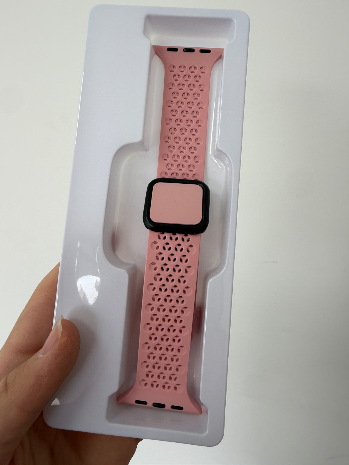 Silicone Magnetic Sport Band for Apple Watch White – Perforated Strap