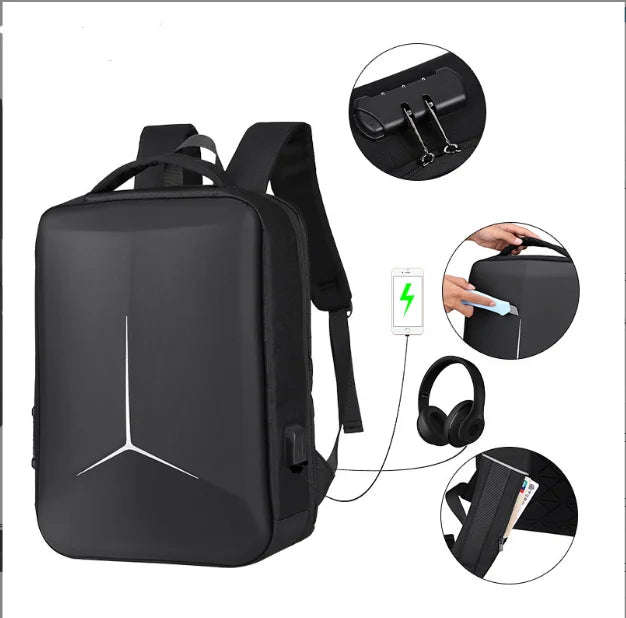 UrbanShield Anti-Theft Hard Shell Backpack – Waterproof Laptop Bag