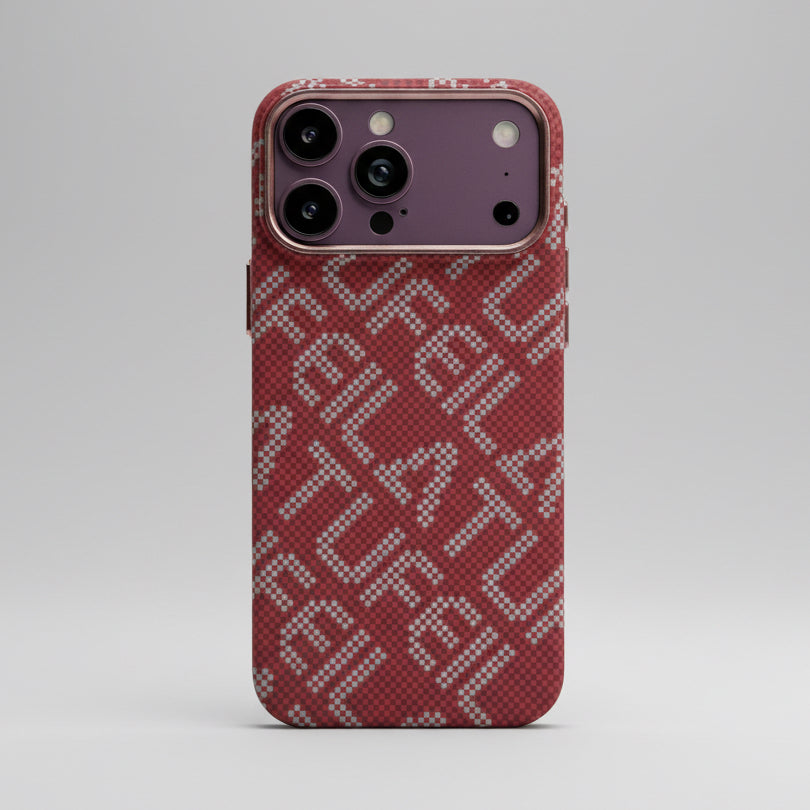 Carbon weave slim case for iPhone 17/18 Pro Max in red