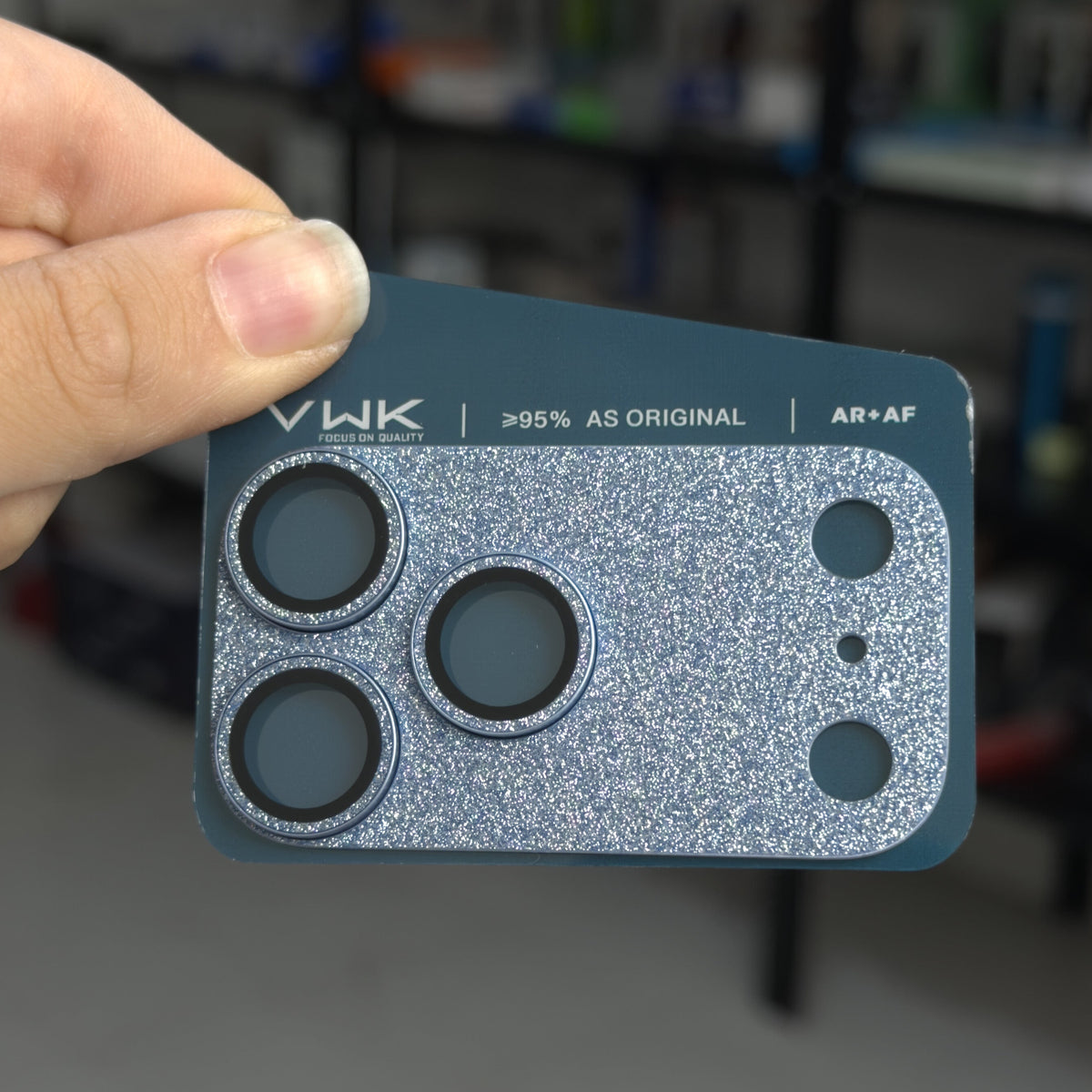 AR+AF camera lens protector - lens and flash cutout detail