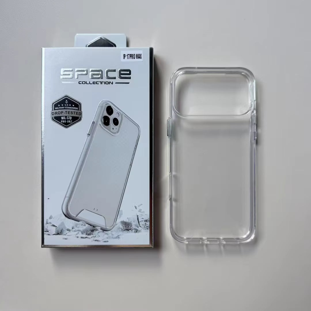 SPACE clear rubber case iPhone 17 side transparent view