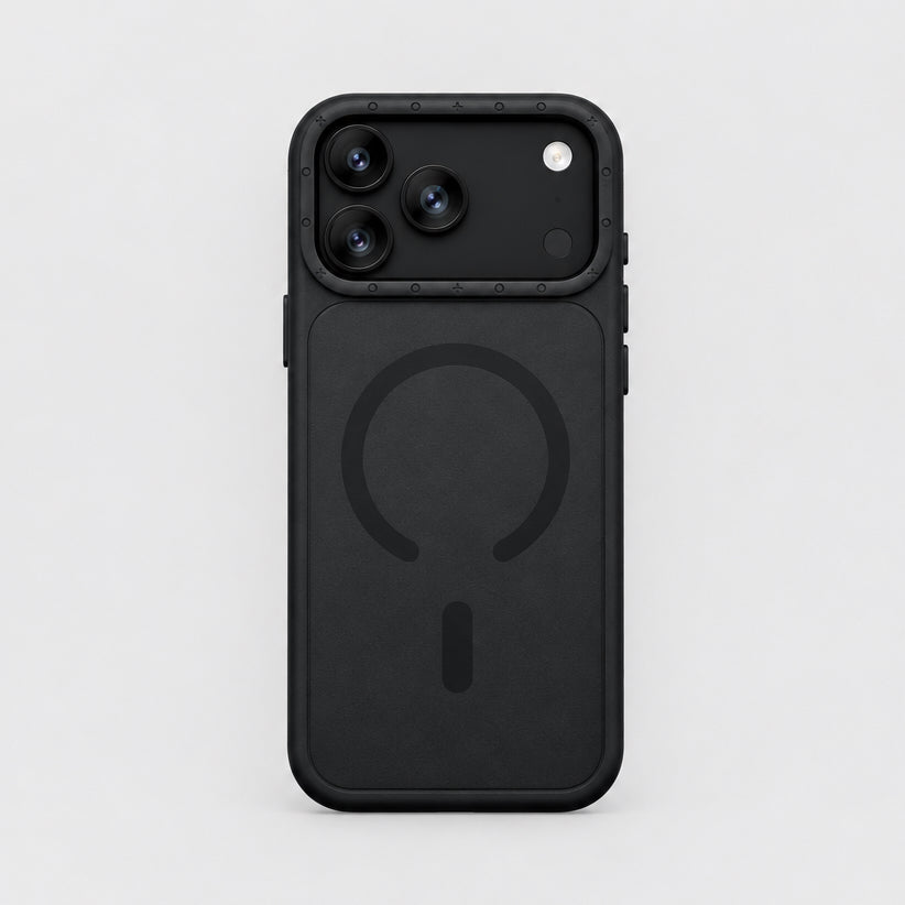 Black frosted MagSafe case with raised camera frame for iPhone 17/18 Pro & Pro Max