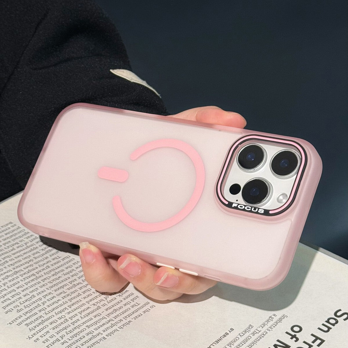 Matte power symbol iPhone case front view frosted finish