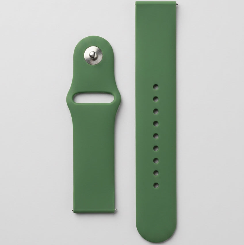 Universal silicone watch band in olive green – 20mm 22mm Samsung Huawei
