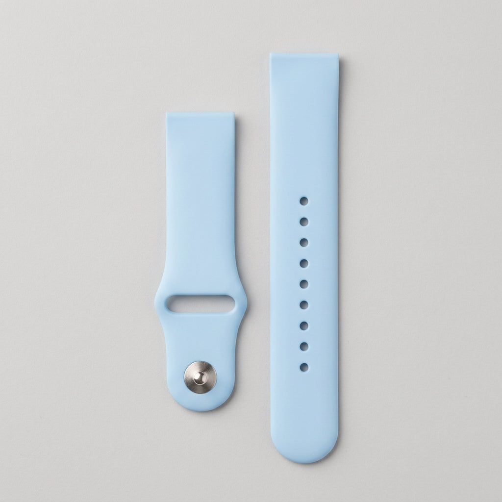 Universal silicone watch band in light blue – 20mm 22mm Samsung Huawei