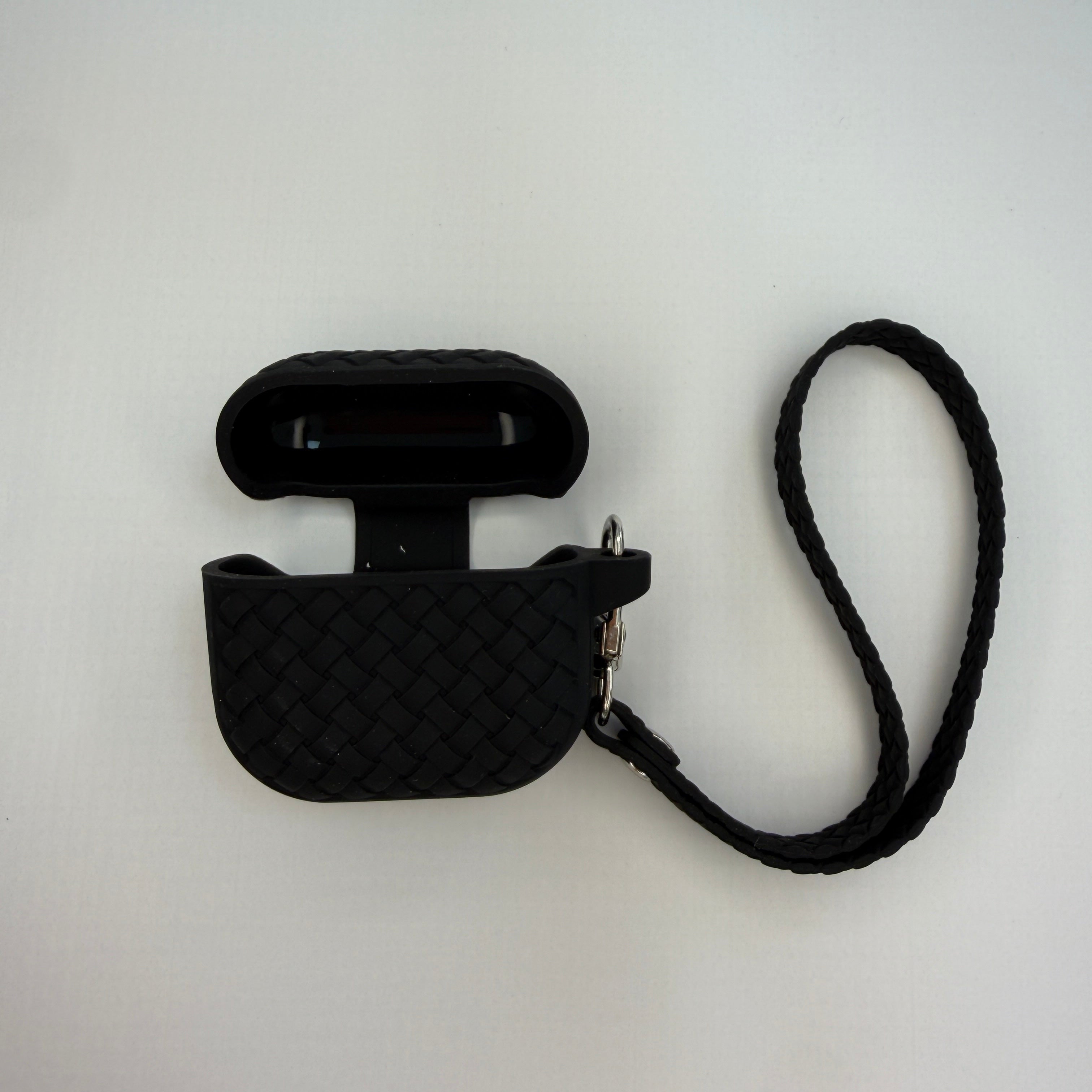 Binkson rubber silicone case for AirPods 4 with protective cover and wrist strap.
