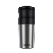 LePresso portable mug coffee maker with built-in burr grinder
