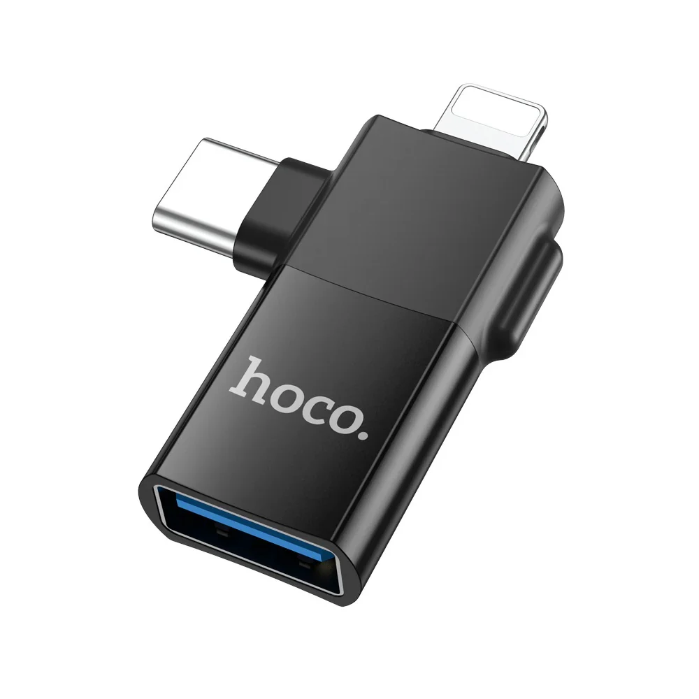HOCO UA17 2-in-1 USB-A to USB-C Micro USB adapter