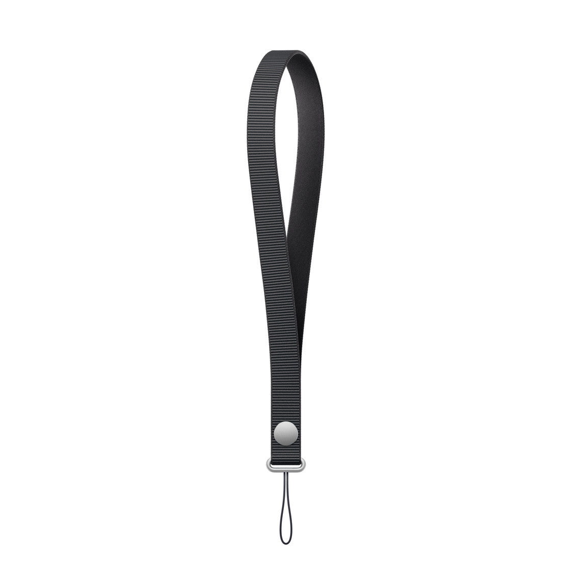 Black woven magnetic wrist strap for iPhone case and AirPods Pro, full length with metal connector