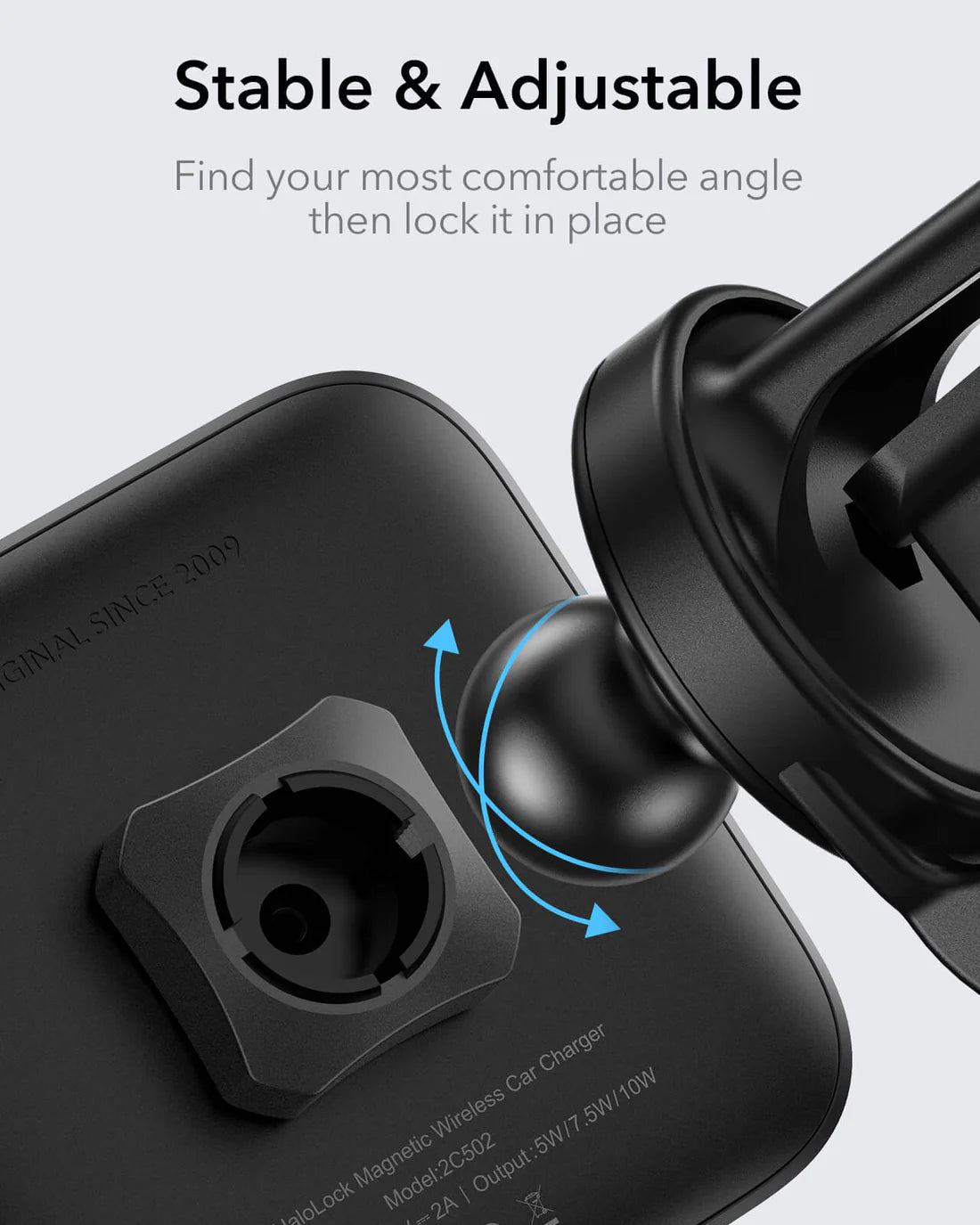 ESR Wireless Car Charger Holder (HaloLock) – Black