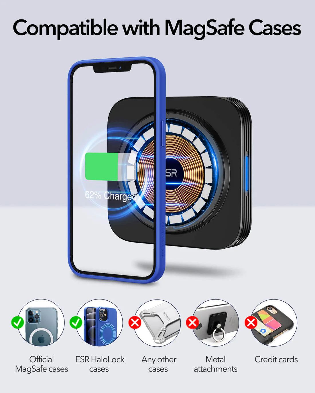 ESR Wireless Car Charger Holder (HaloLock) – Black