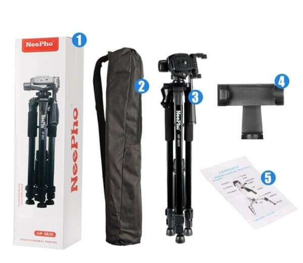 NeePho NP8820 extendable tripod – lightweight portable design