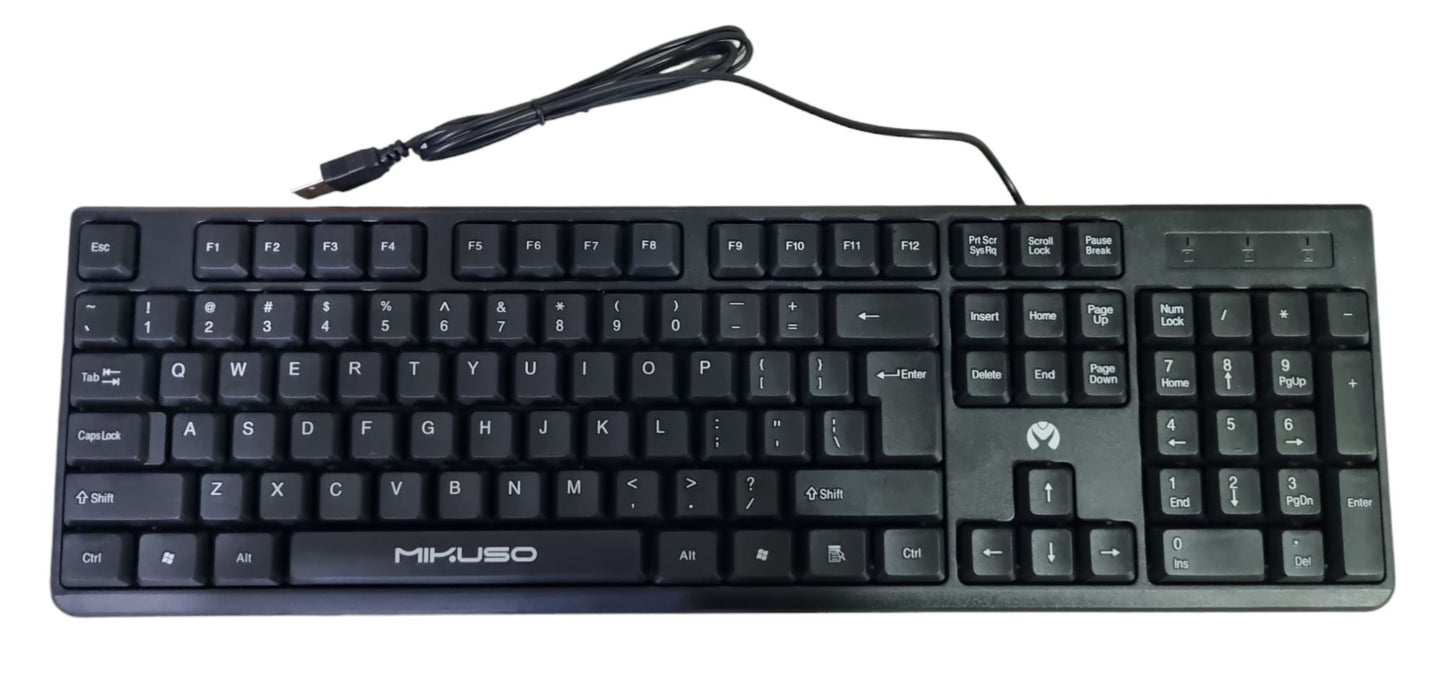 Mikuso KB-039U Wired Keyboard – Comfortable, Durable & USB Connection