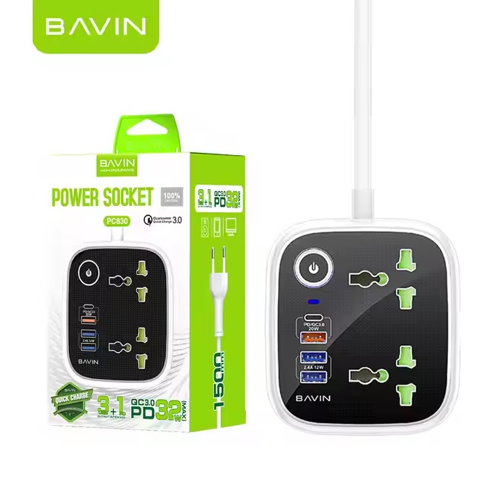BAVIN PC830 Power Socket with USB PD & QC3.0 Fast Charging