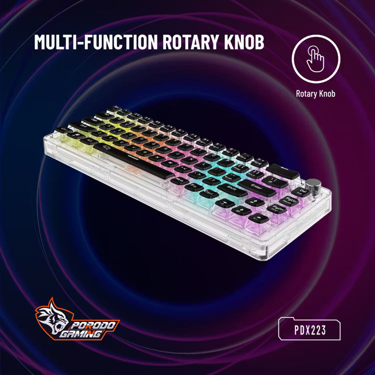 Porodo Gaming PDX223 Mechanical Keyboard – Pudding Keycaps & RGB Backlight