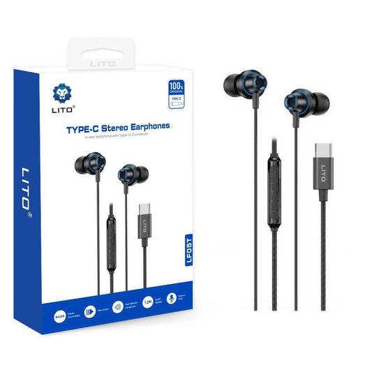 Lito LF05T Type-C Stereo Earphones – Premium Sound with In-Line Controls