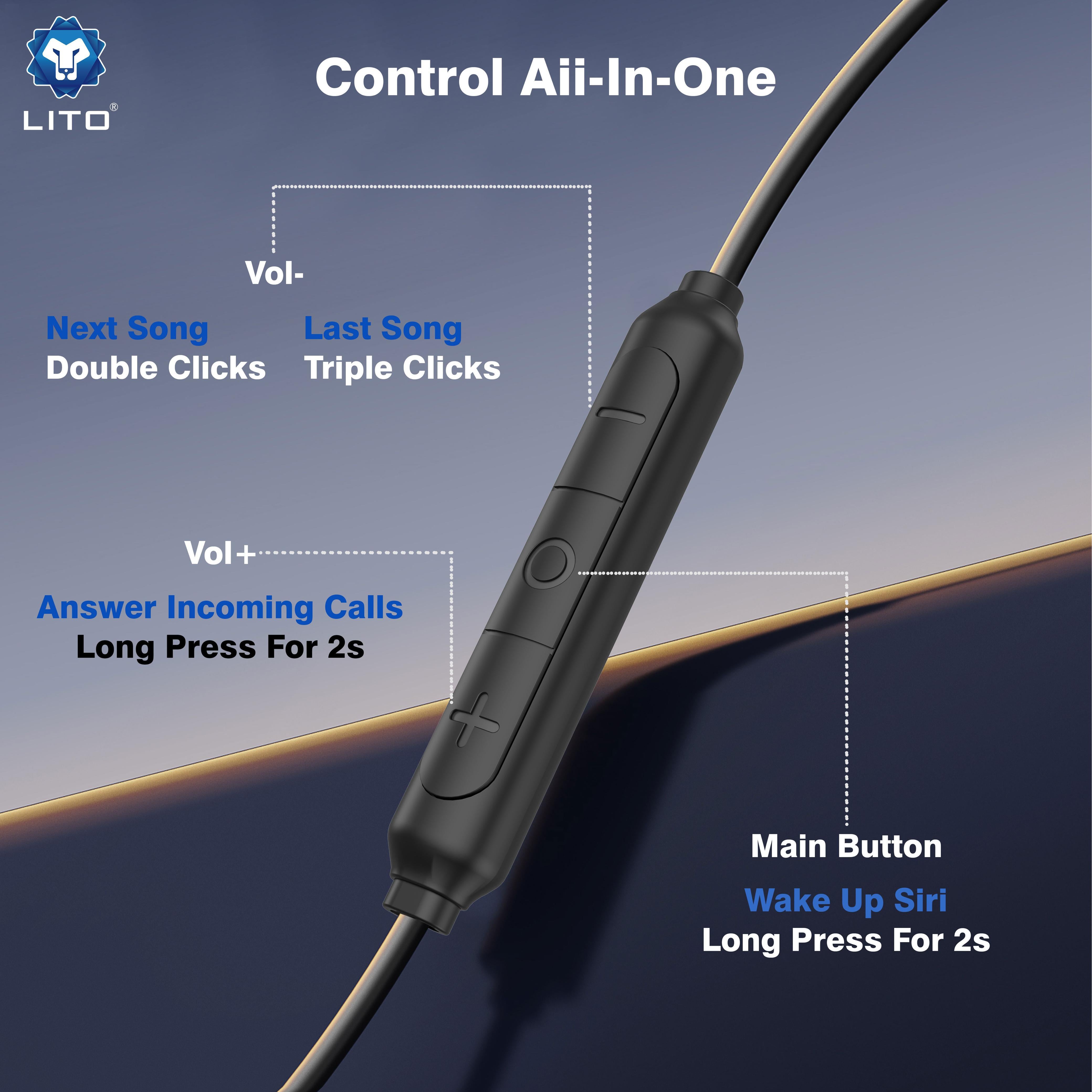Lito LF05T Type-C Stereo Earphones – Premium Sound with In-Line Controls