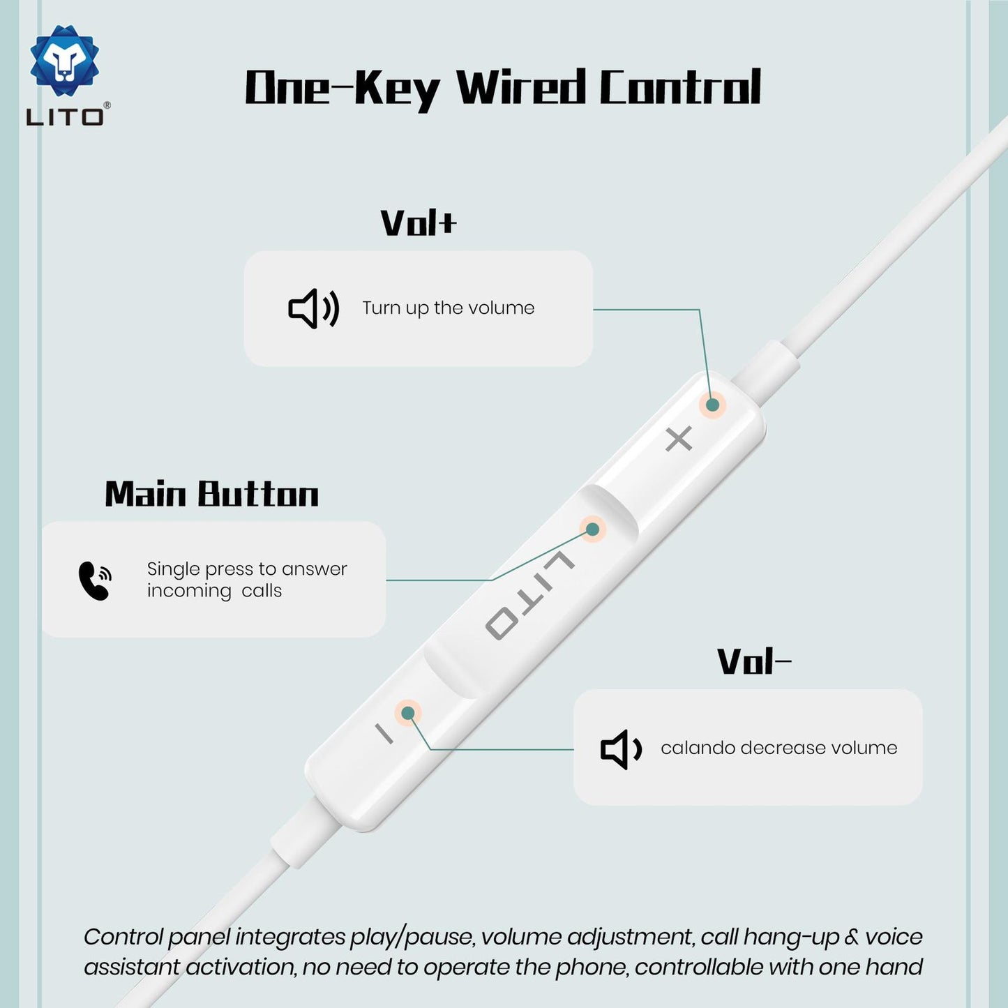 LITO LF01L Lightning AUX Earphones – High-Quality Wired Sound