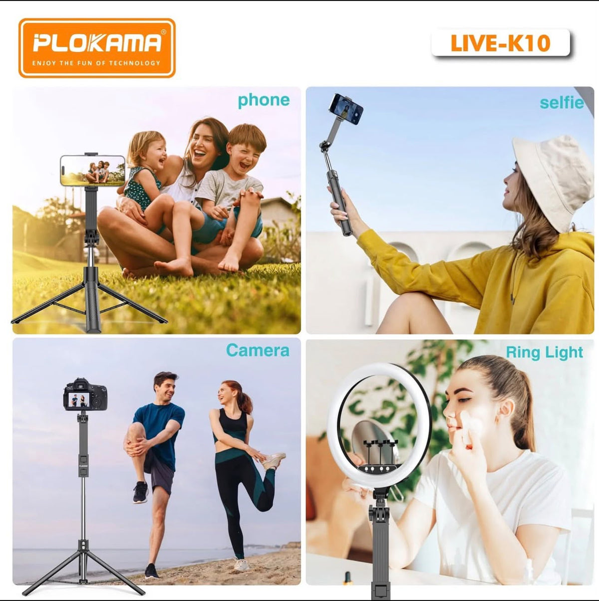 Plokama Live K10 Selfie Stick – Bluetooth Remote