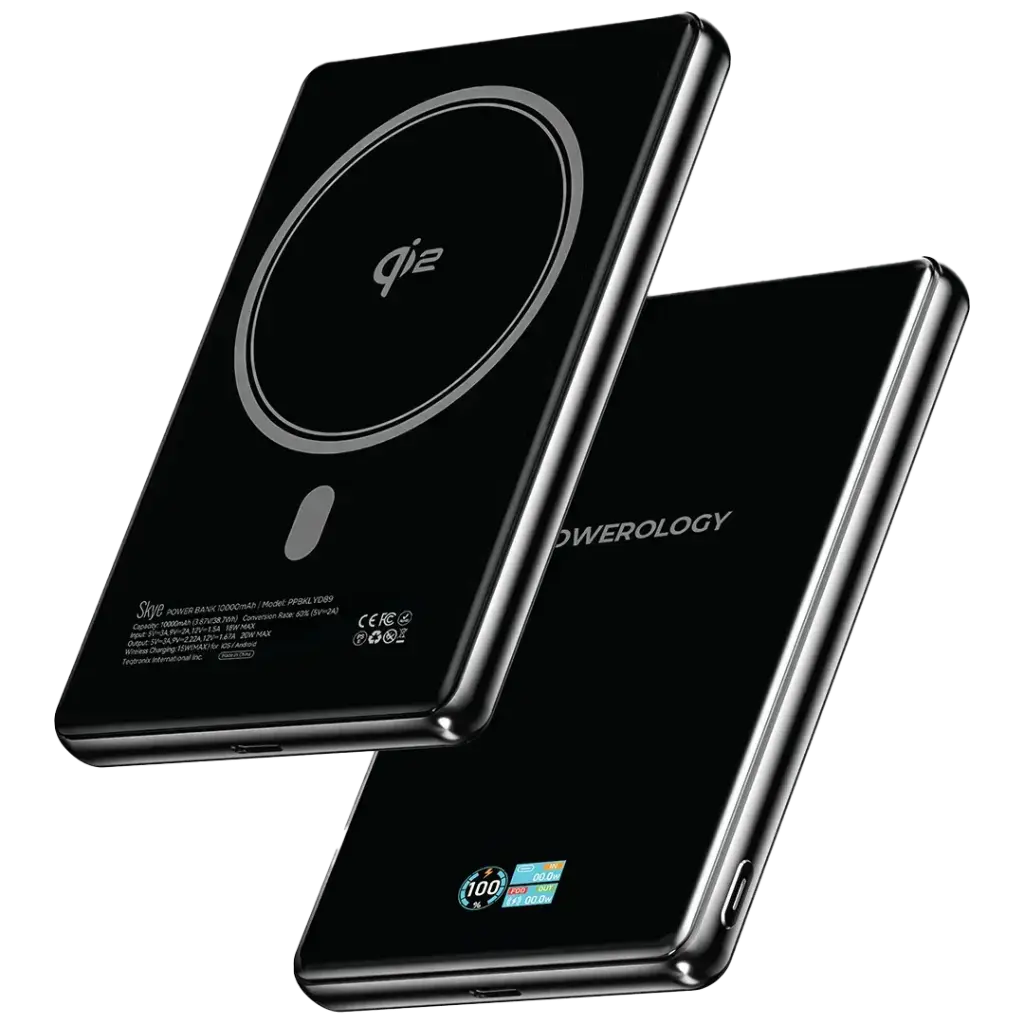 Powerology Skye 10000mAh MagSafe Power Bank Black – 15W Wireless