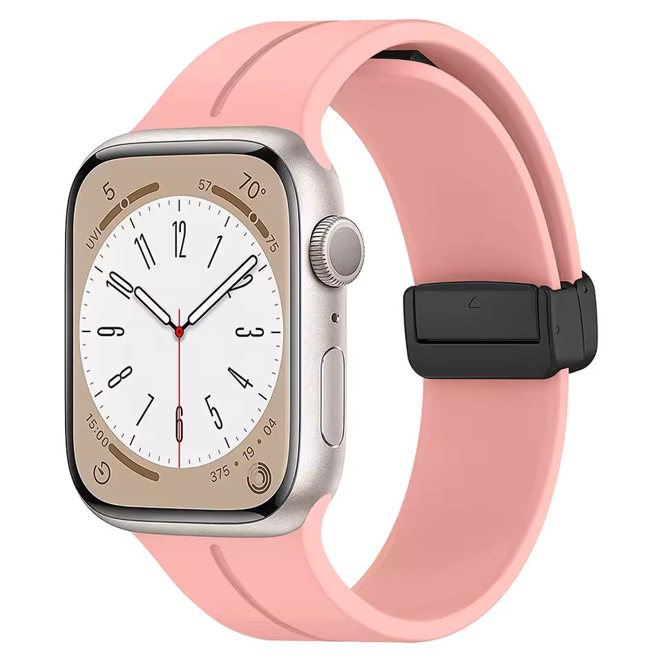 Magnetic Silicone Apple Watch Band – Pink