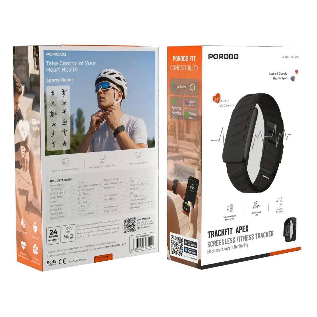 Porodo TrackFit Apex – Heart Rate and SpO2 Sensor Detail