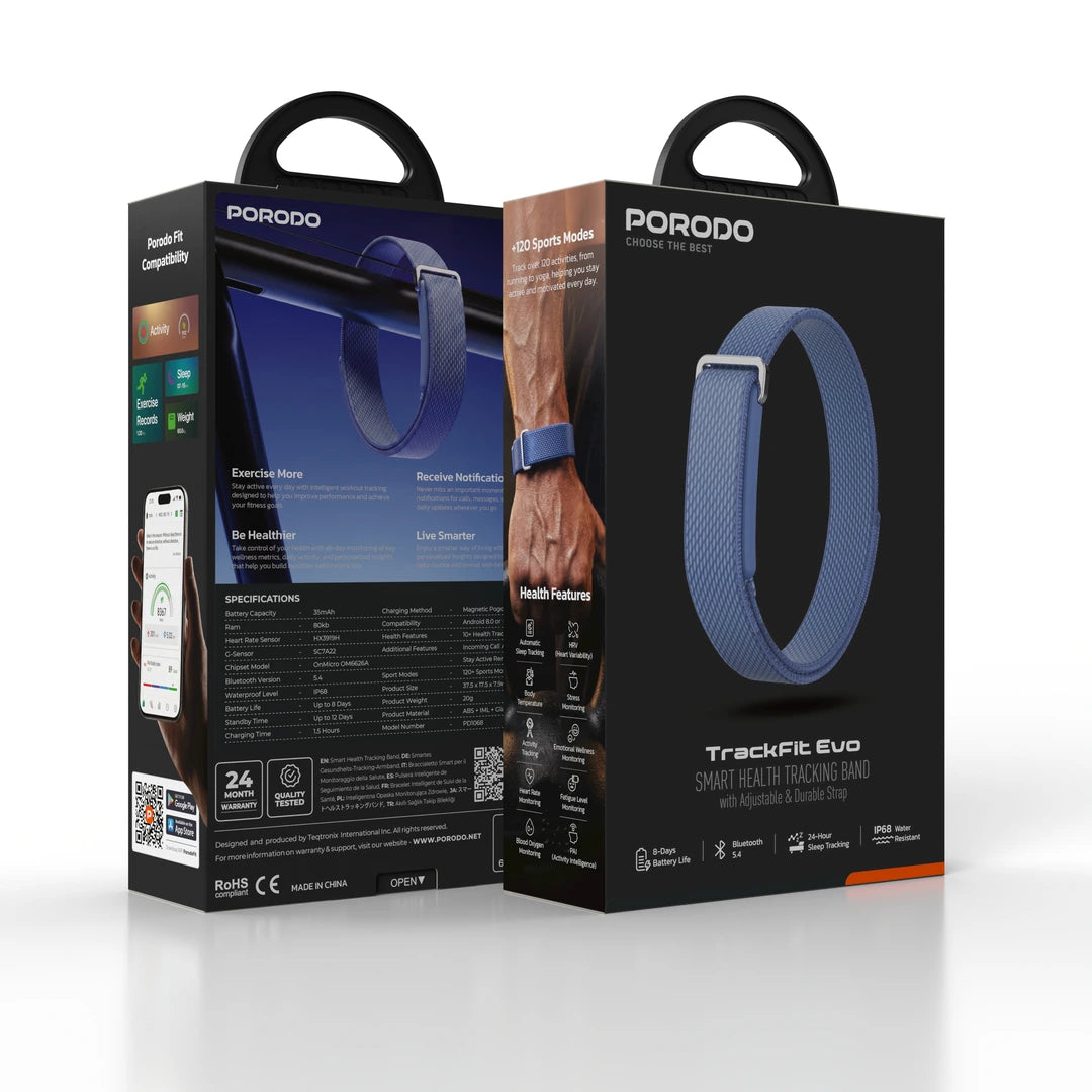 Porodo TrackFit Evo health tracking features