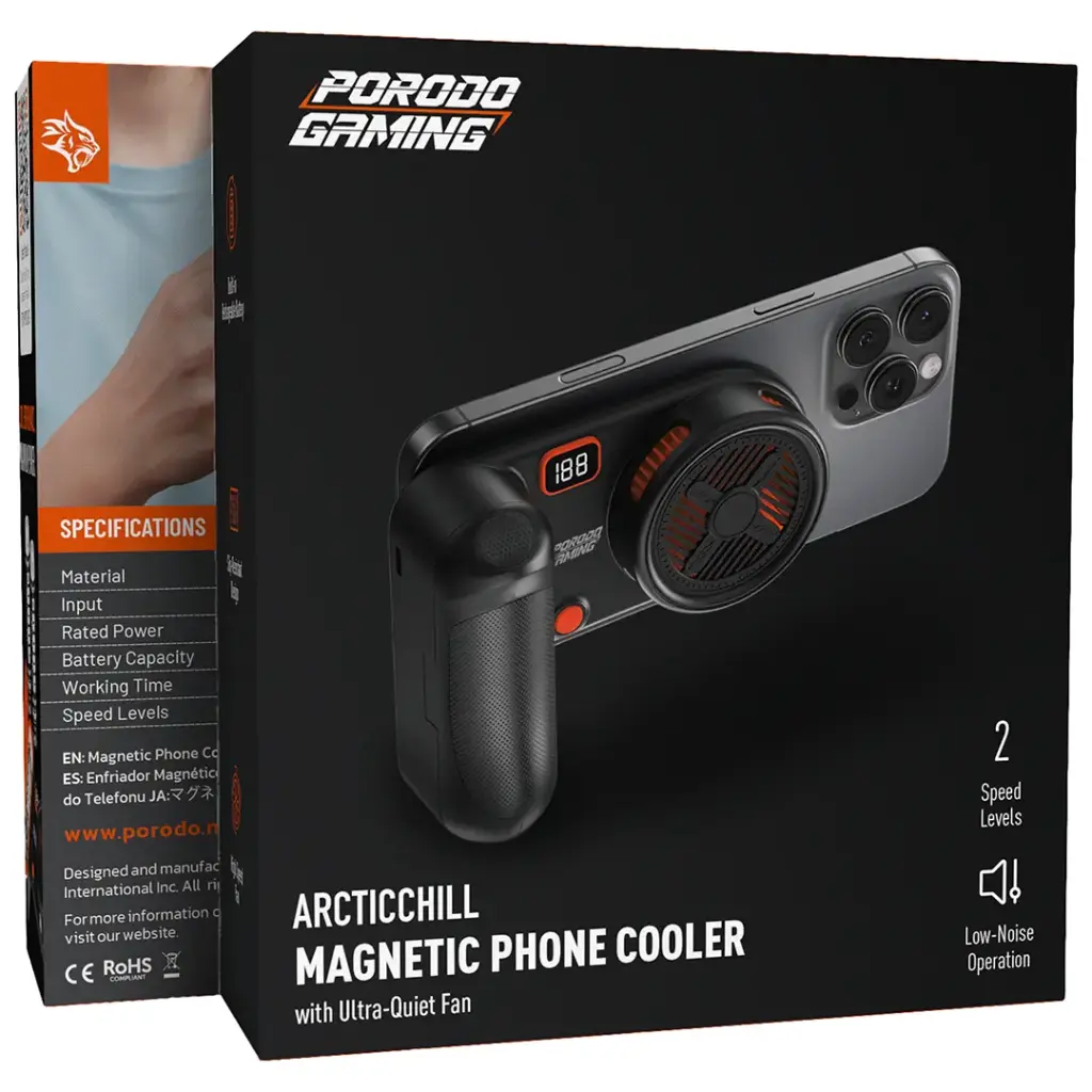 Porodo ArcticChill magnetic phone cooler with ultra-quiet fan