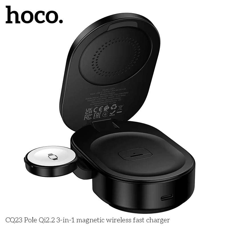 HOCO CQ23 charging iPhone, Apple Watch and earbuds at once
