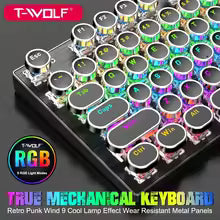 T-Wolf T75 Mechanical Gaming Keyboard – RGB Backlit, Wired Connection