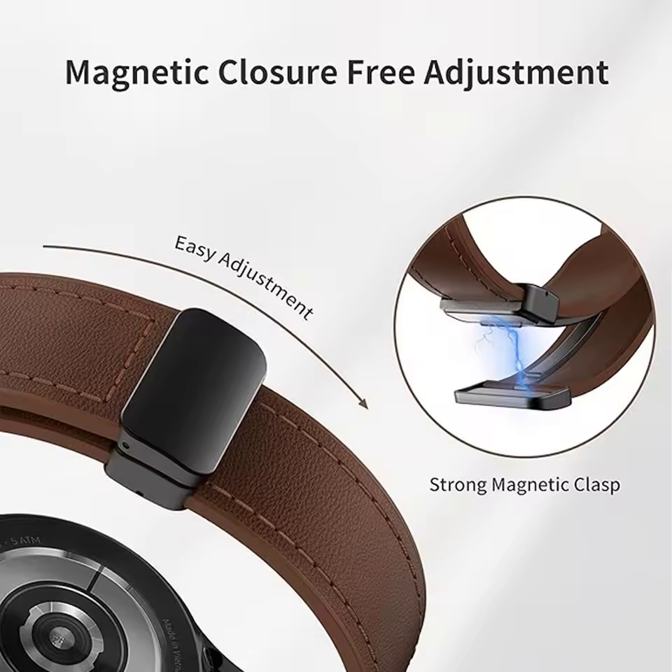 Premium Leather Magnetic Band | Samsung Galaxy & Huawei Compatible