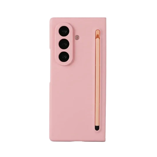 Slim Pink Silicone Case with Stylus Holder for Samsung Galaxy Z Fold 7
