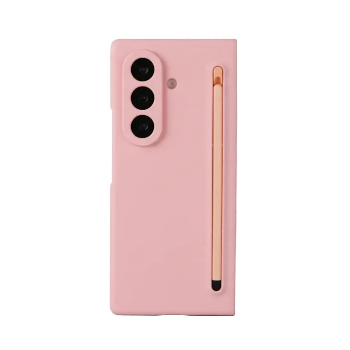 Slim Pink Silicone Case with Stylus Holder for Samsung Galaxy Z Fold 7