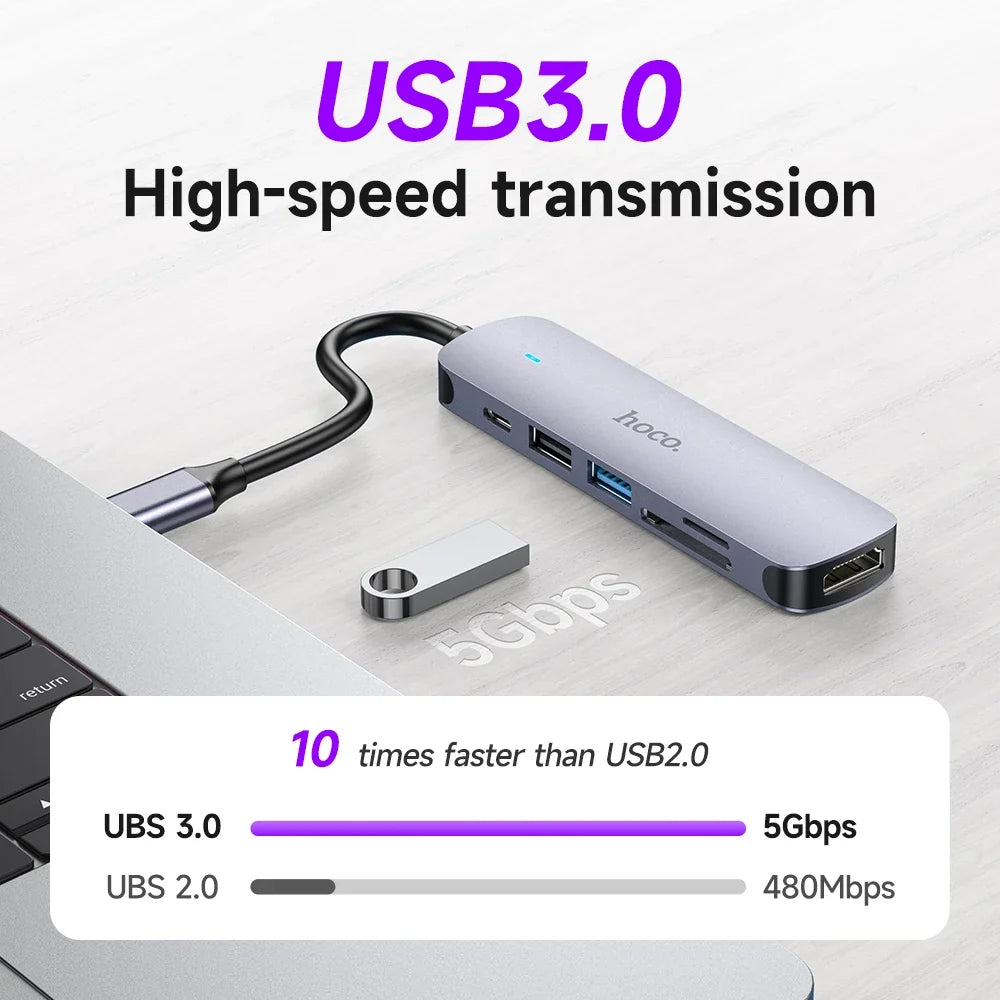 HOCO HB28 hub PD 100W charging