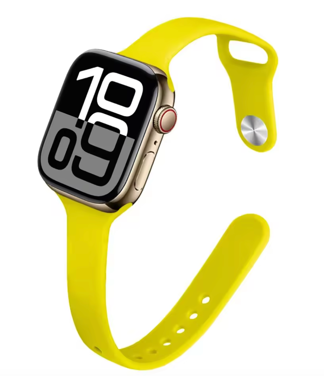 Silicone slim Apple Watch band on wrist lifestyle