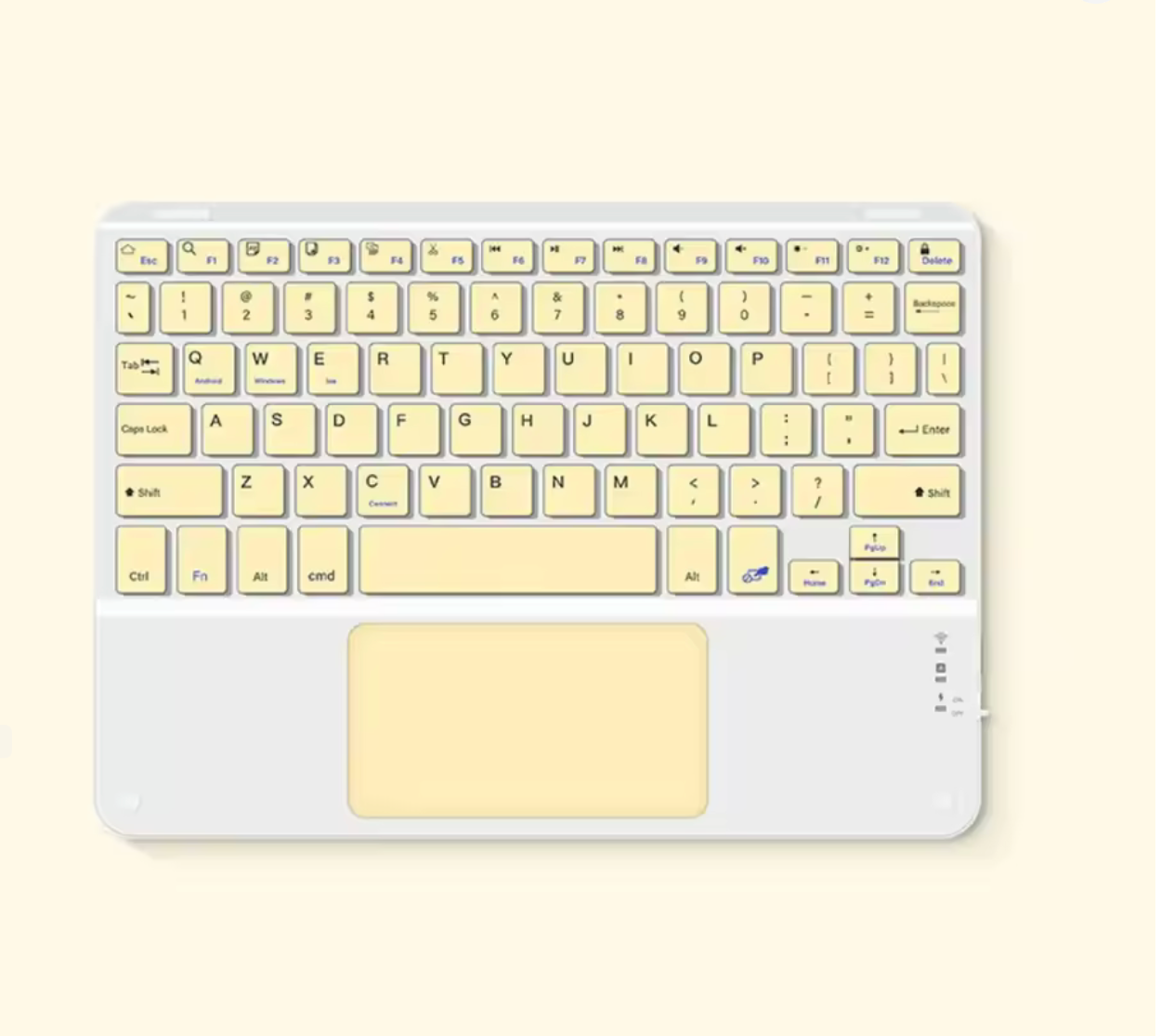 Wireless Touchpad Keyboard 10-Inch Rechargeable – Slim Multi-Device Keyboard (eng+arab)